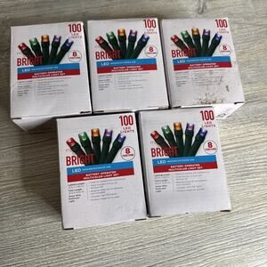 Make The Season Bright LED Battery Operated Multicolor Light Set 100 Lot of 5